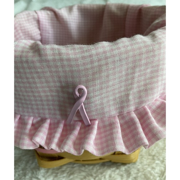 Peterboro Pretty in Pink Small Basket with Fabric Liner Breast Cancer Awareness - Picture 8 of 11